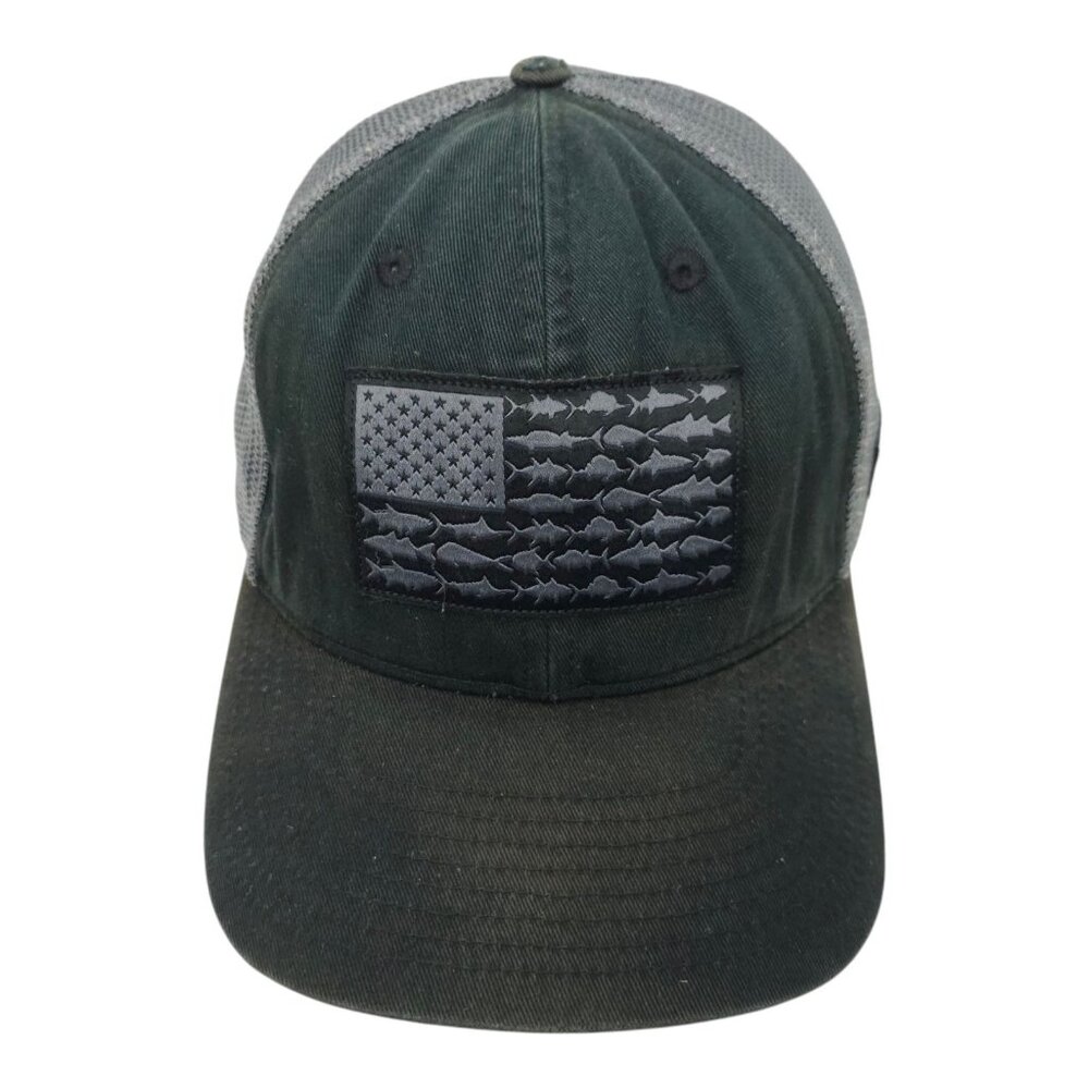 Columbia PFG Mesh Flexfit L/XL Cap Performance Fishing Gear Flag Patch Hat